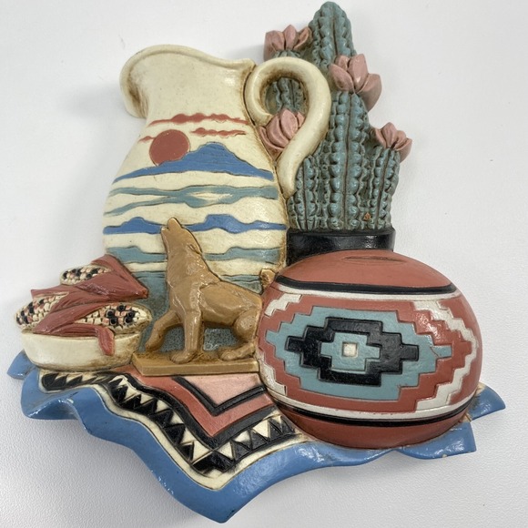 HOME INTERIORS SOUTHWESTERN LOOK PLAQUE WALL HANGING #3374 1B & 2b Desert Decor - Picture 8 of 13